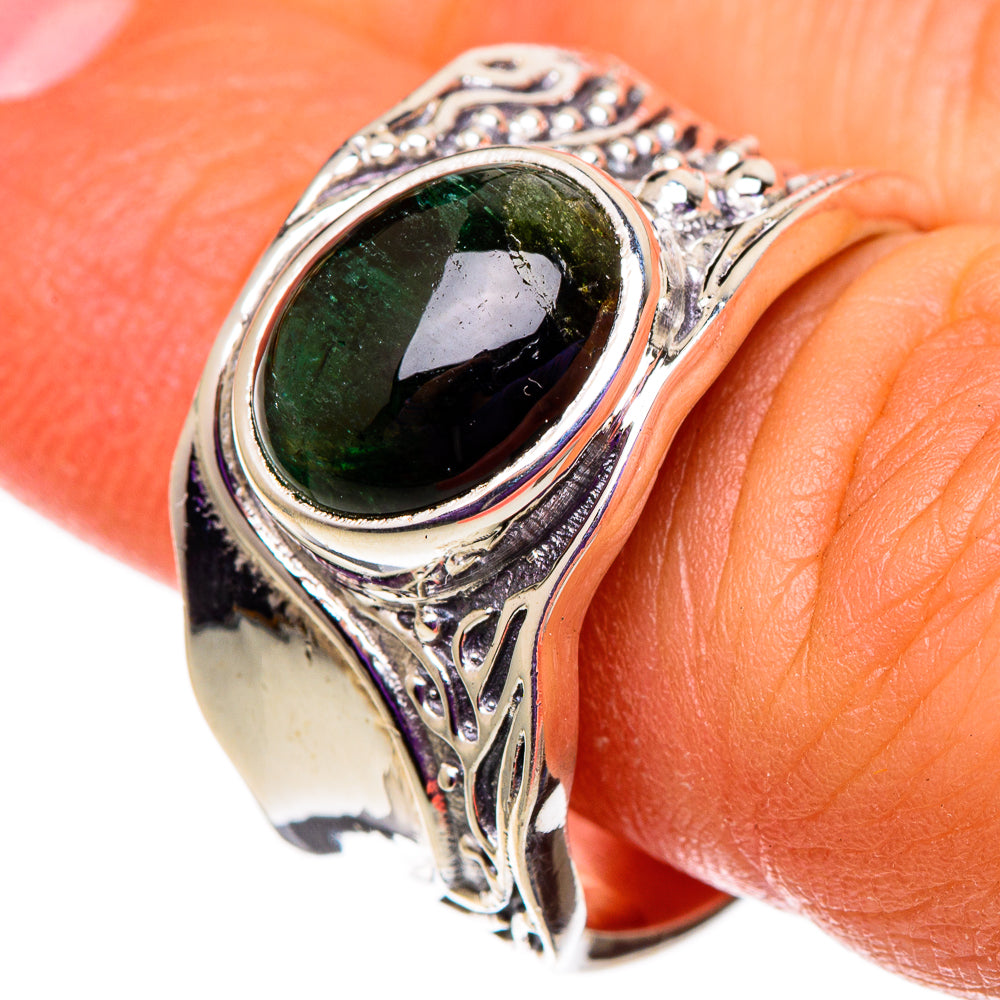Green Tourmaline Rings handcrafted by Ana Silver Co - RING100798