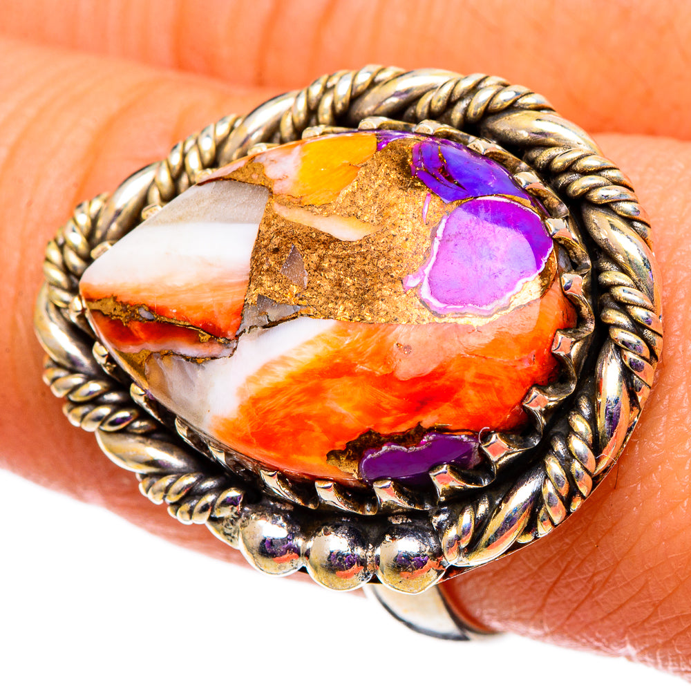Spiny Oyster Turquoise Rings handcrafted by Ana Silver Co - RING100808