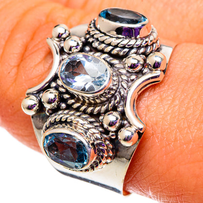 Blue Topaz Rings handcrafted by Ana Silver Co - RING100810