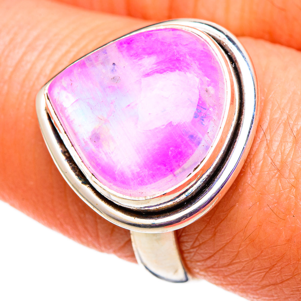 Pink Moonstone Rings handcrafted by Ana Silver Co - RING100818