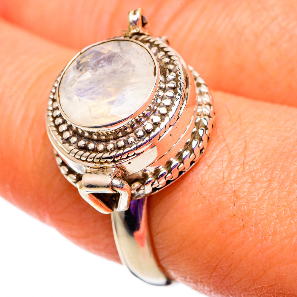 Rainbow Moonstone Rings handcrafted by Ana Silver Co - RING100827