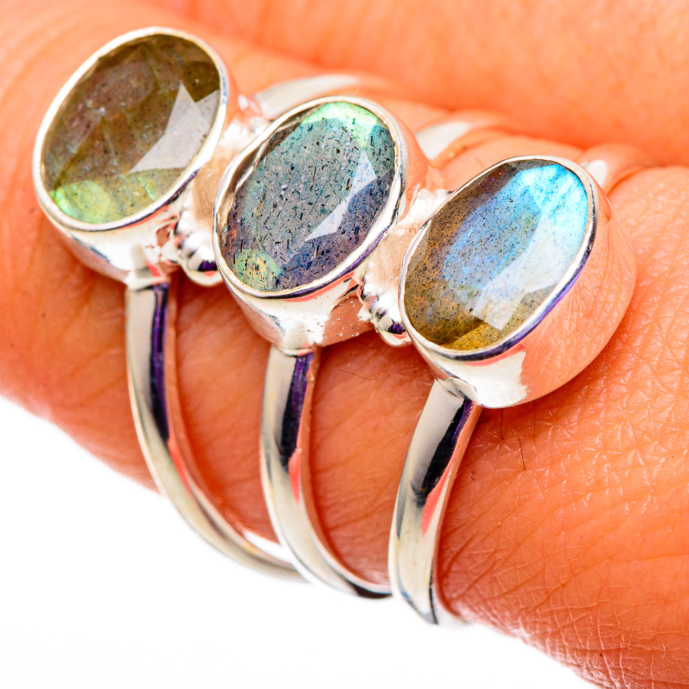 Labradorite Rings handcrafted by Ana Silver Co - RING100828