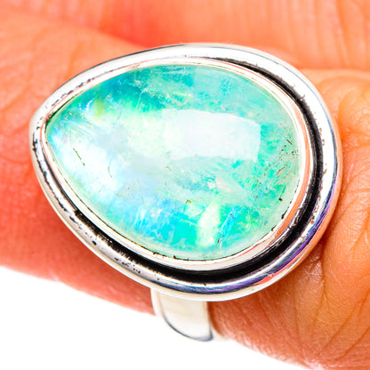 Green Moonstone Rings handcrafted by Ana Silver Co - RING100833