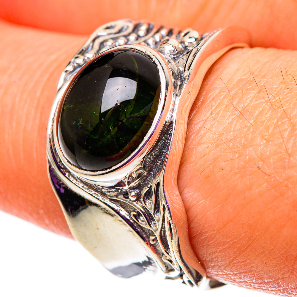 Green Tourmaline Rings handcrafted by Ana Silver Co - RING100834