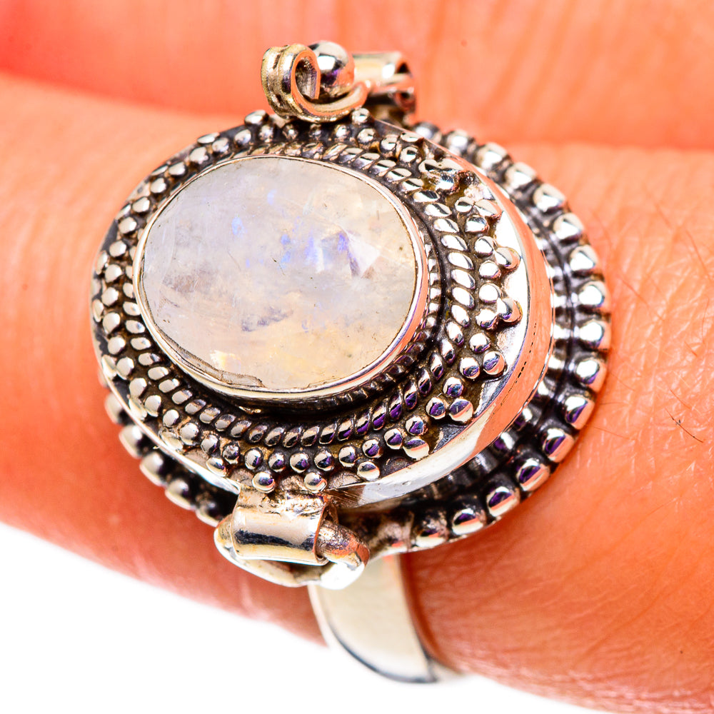 Rainbow Moonstone Rings handcrafted by Ana Silver Co - RING100843