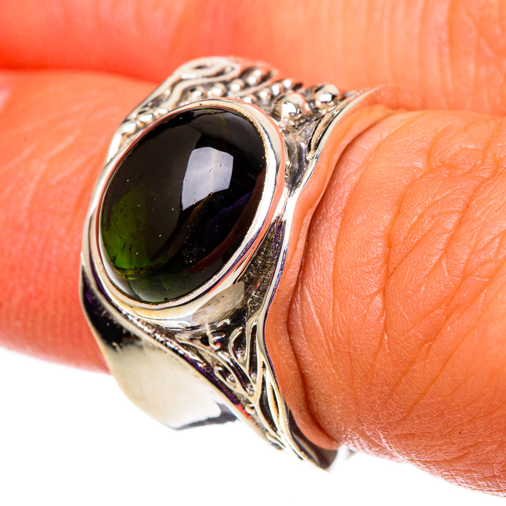 Green Tourmaline Rings handcrafted by Ana Silver Co - RING100850