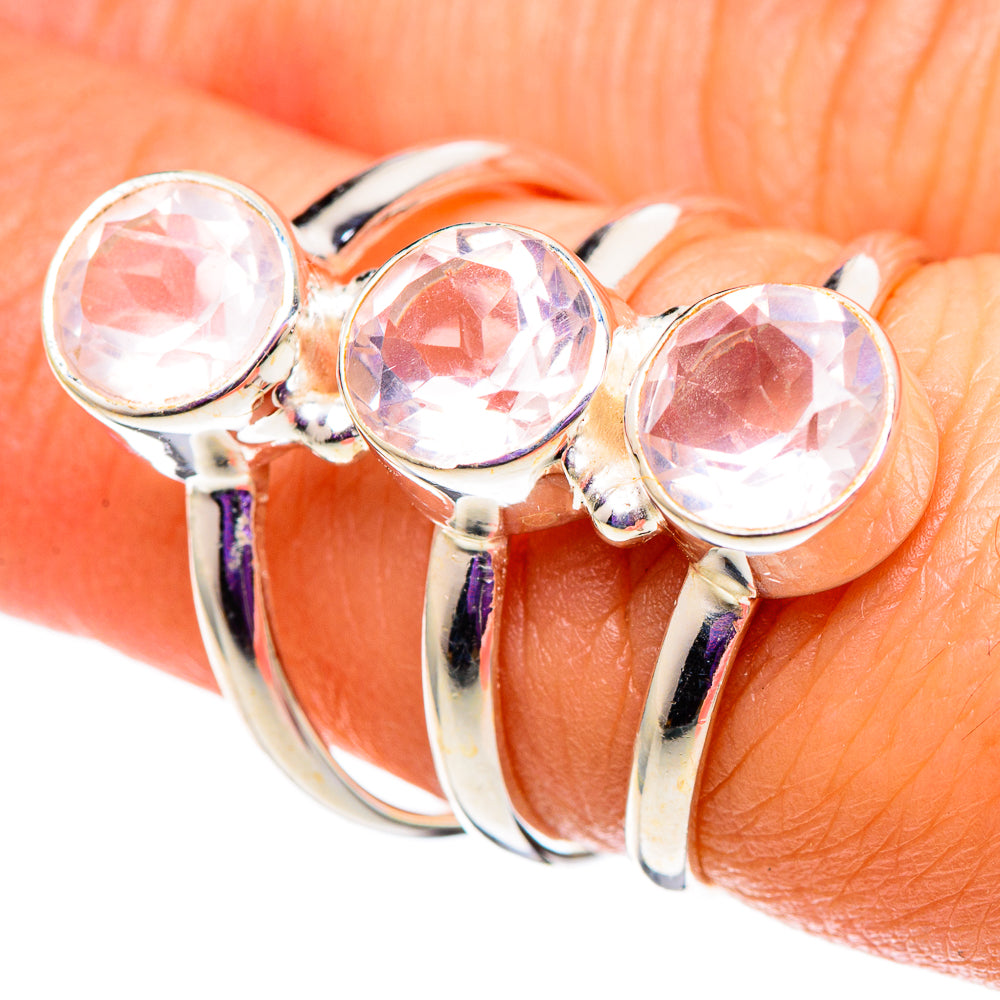 Rose Quartz Rings handcrafted by Ana Silver Co - RING100851