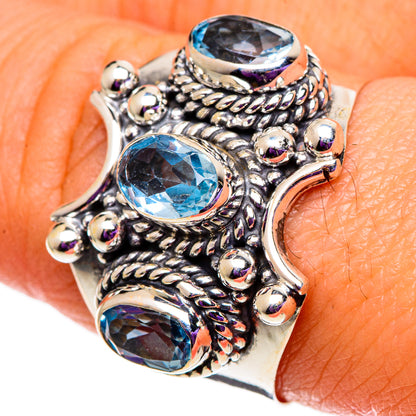 Blue Topaz Rings handcrafted by Ana Silver Co - RING100859