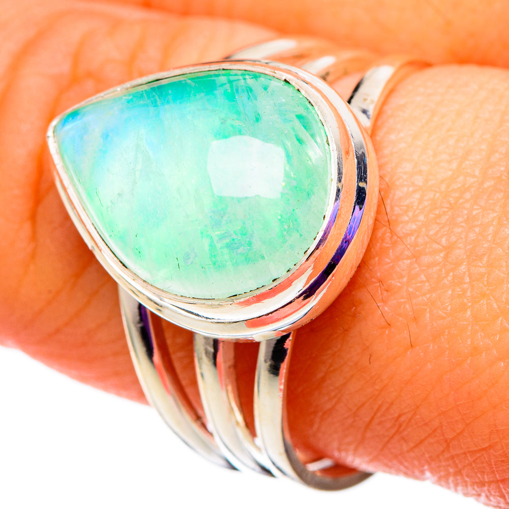 Green Moonstone Rings handcrafted by Ana Silver Co - RING100860