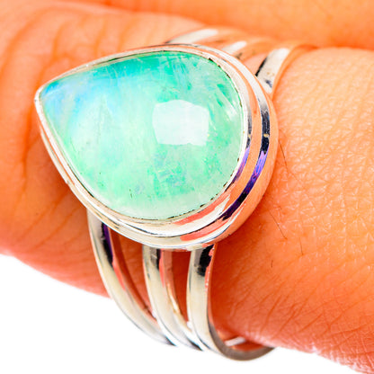 Green Moonstone Rings handcrafted by Ana Silver Co - RING100860