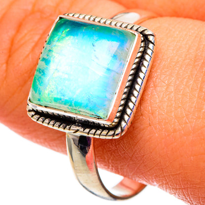 Green Moonstone Rings handcrafted by Ana Silver Co - RING100861