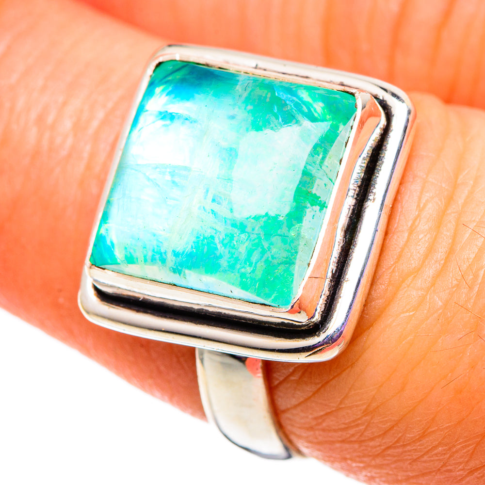 Green Moonstone Rings handcrafted by Ana Silver Co - RING100870