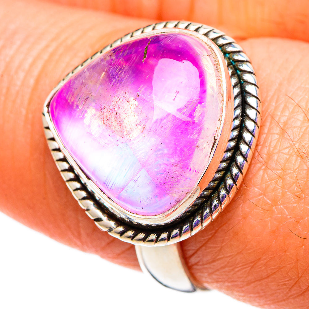 Pink Moonstone Rings handcrafted by Ana Silver Co - RING100872