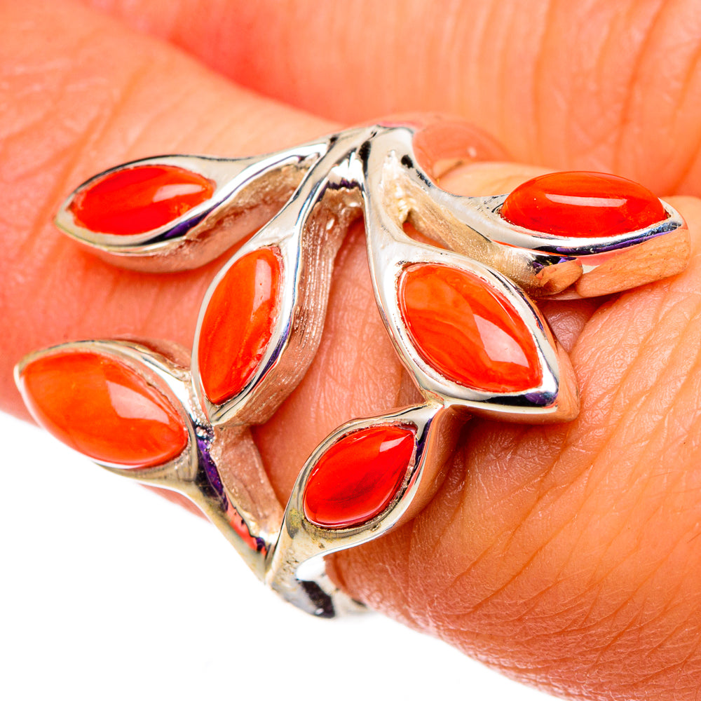 Mediterranean Red Coral Rings handcrafted by Ana Silver Co - RING100878