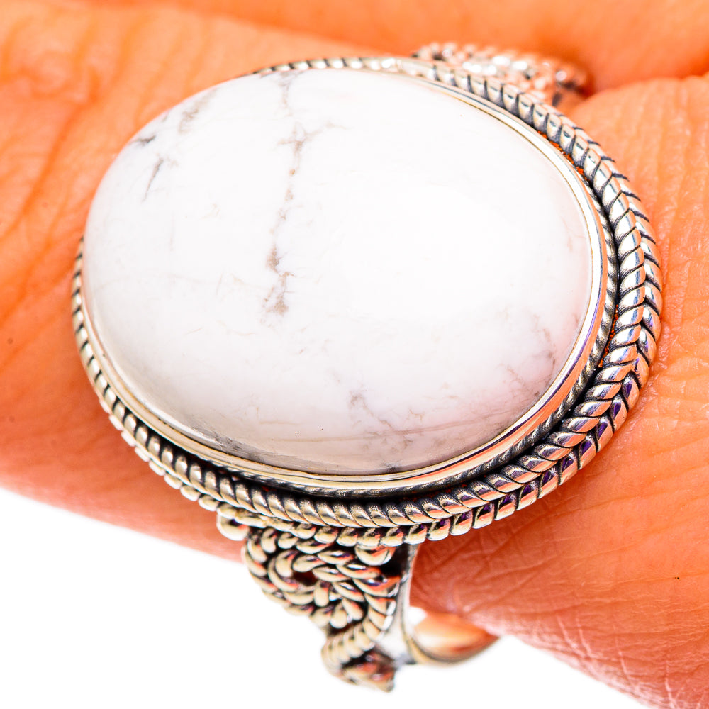 Howlite Rings handcrafted by Ana Silver Co - RING100883