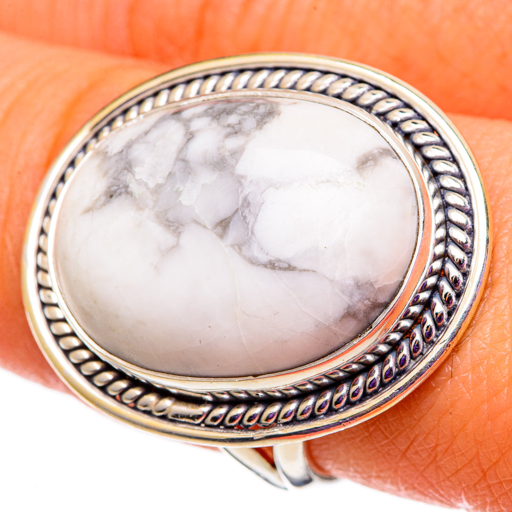 Howlite Rings handcrafted by Ana Silver Co - RING100884