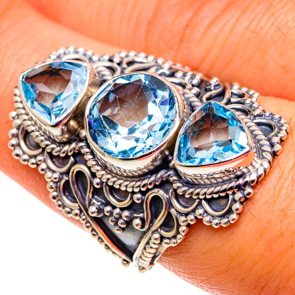 Blue Topaz Rings handcrafted by Ana Silver Co - RING100889