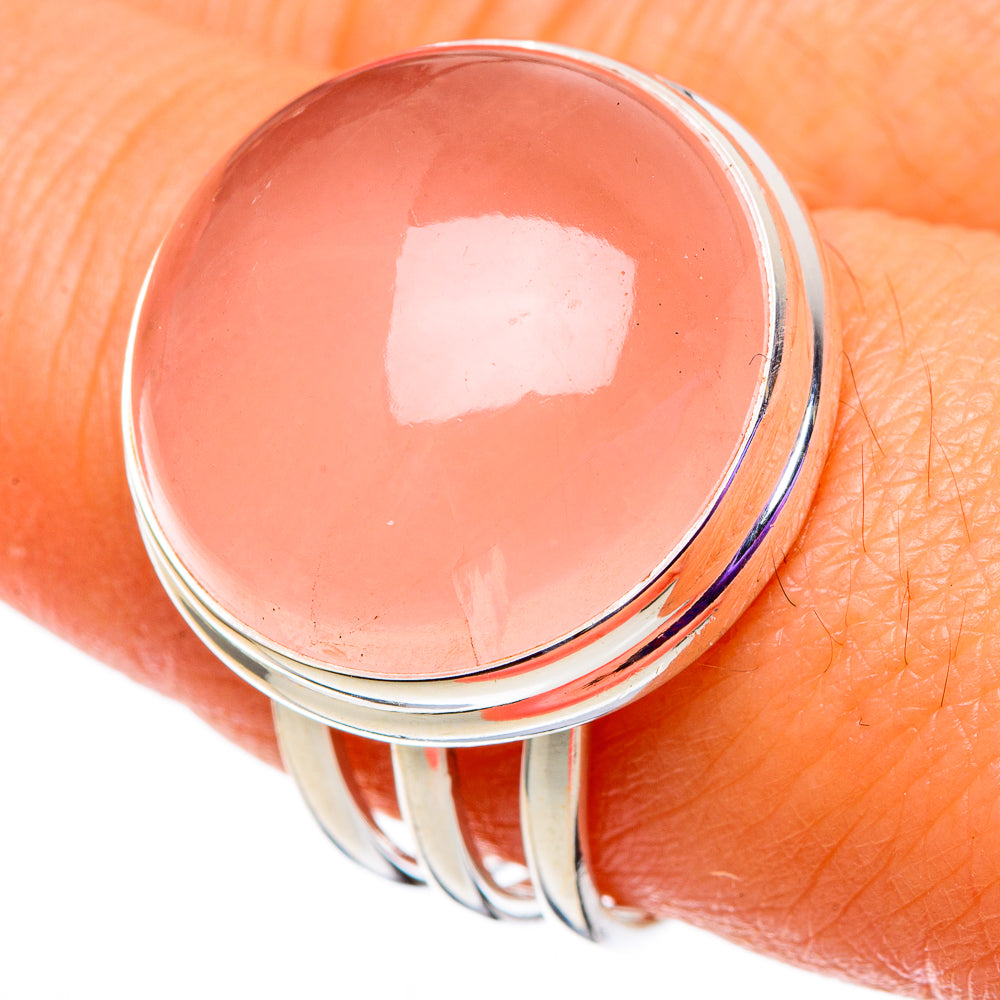 Rose Quartz Rings handcrafted by Ana Silver Co - RING100894