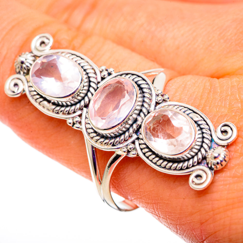 Rose Quartz Rings handcrafted by Ana Silver Co - RING100897