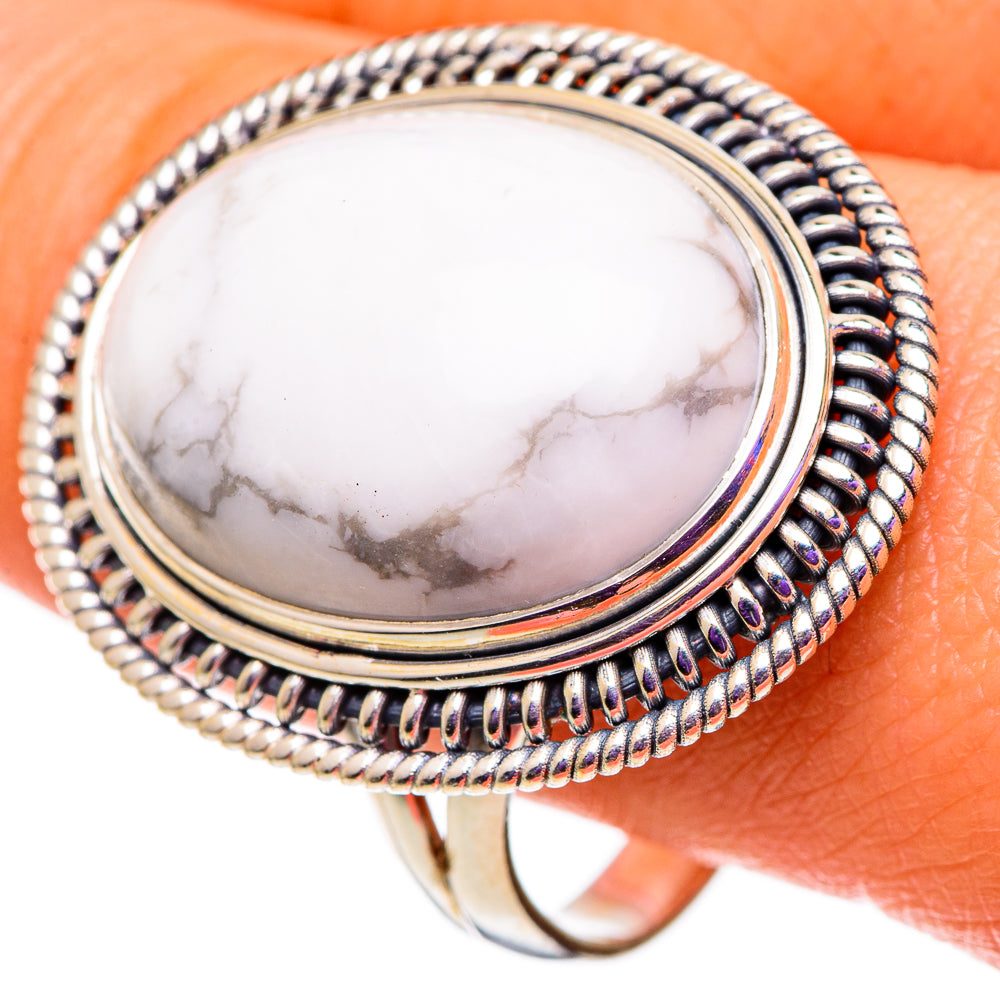 Howlite Rings handcrafted by Ana Silver Co - RING100900