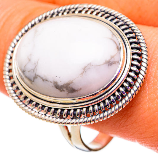 Howlite Rings handcrafted by Ana Silver Co - RING100900