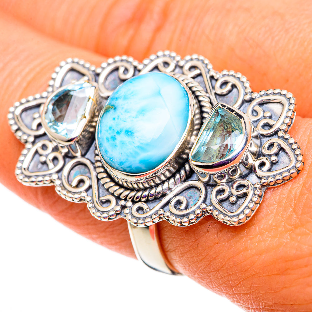 Larimar Rings handcrafted by Ana Silver Co - RING100906