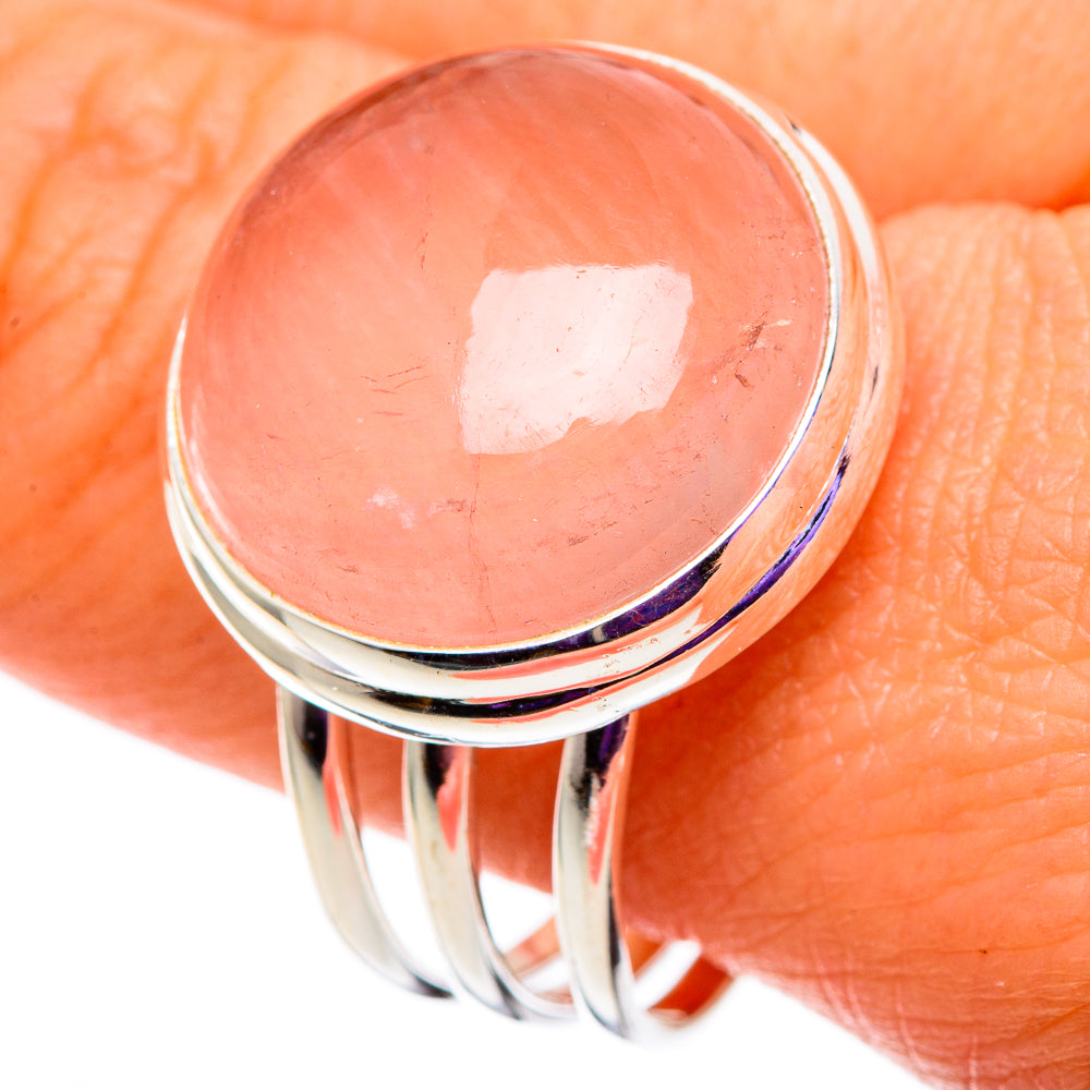 Rose Quartz Rings handcrafted by Ana Silver Co - RING100908