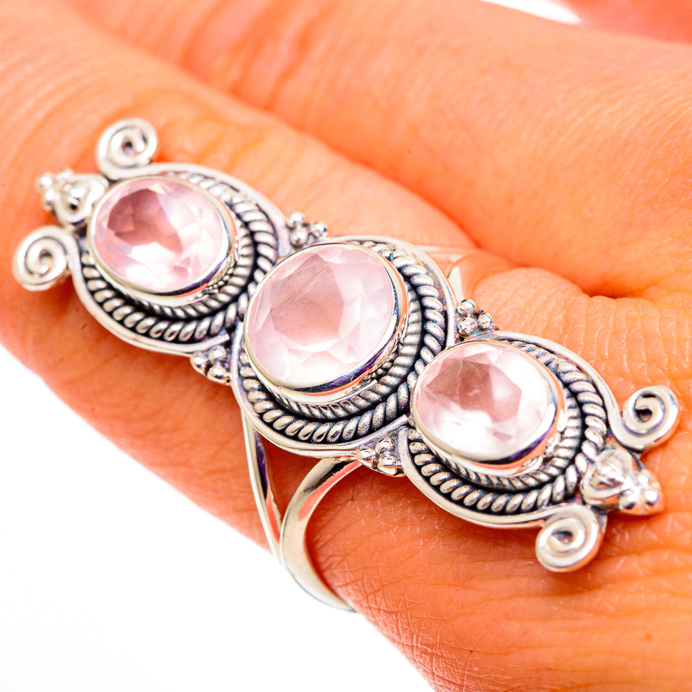Rose Quartz Rings handcrafted by Ana Silver Co - RING100910