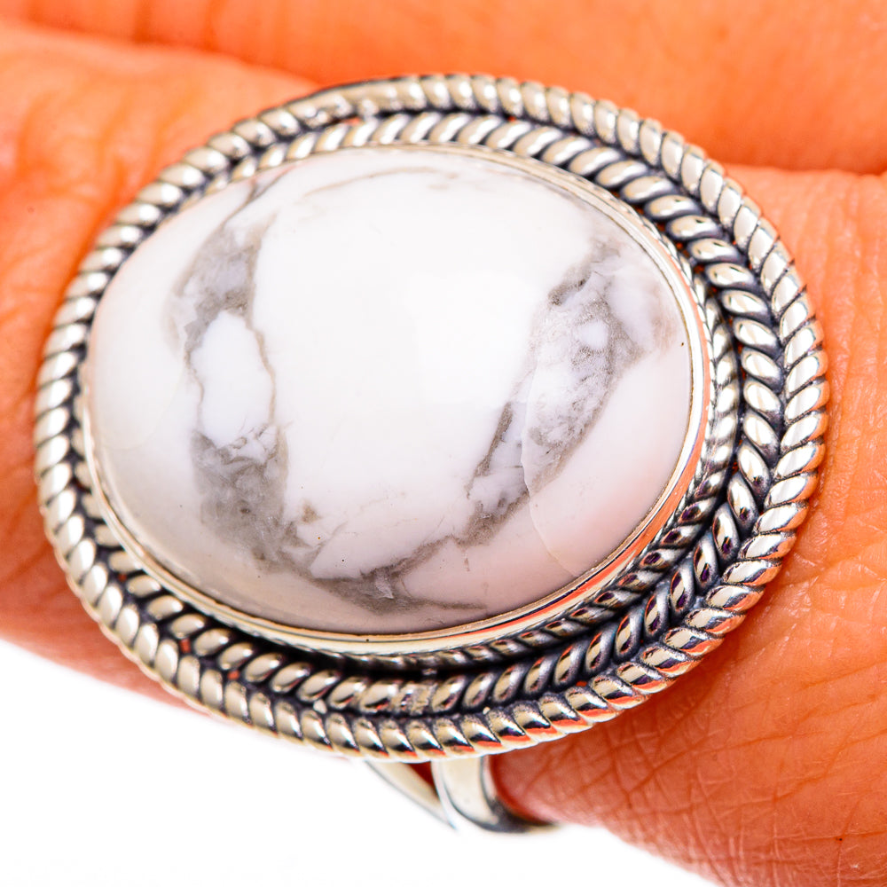 Howlite Rings handcrafted by Ana Silver Co - RING100915