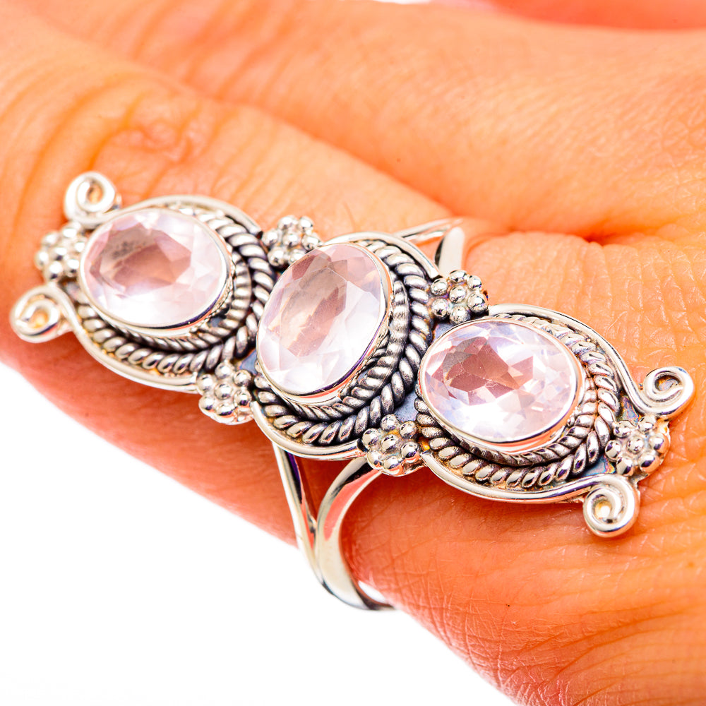 Rose Quartz Rings handcrafted by Ana Silver Co - RING100917