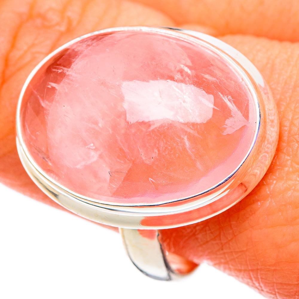 Rose Quartz Rings handcrafted by Ana Silver Co - RING100918