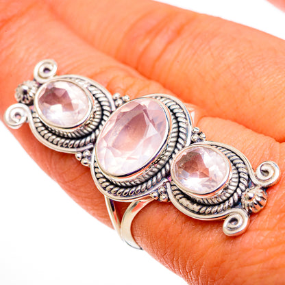 Rose Quartz Rings handcrafted by Ana Silver Co - RING100919