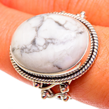 Howlite Rings handcrafted by Ana Silver Co - RING100920