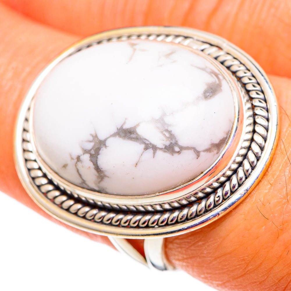 Howlite Rings handcrafted by Ana Silver Co - RING100926