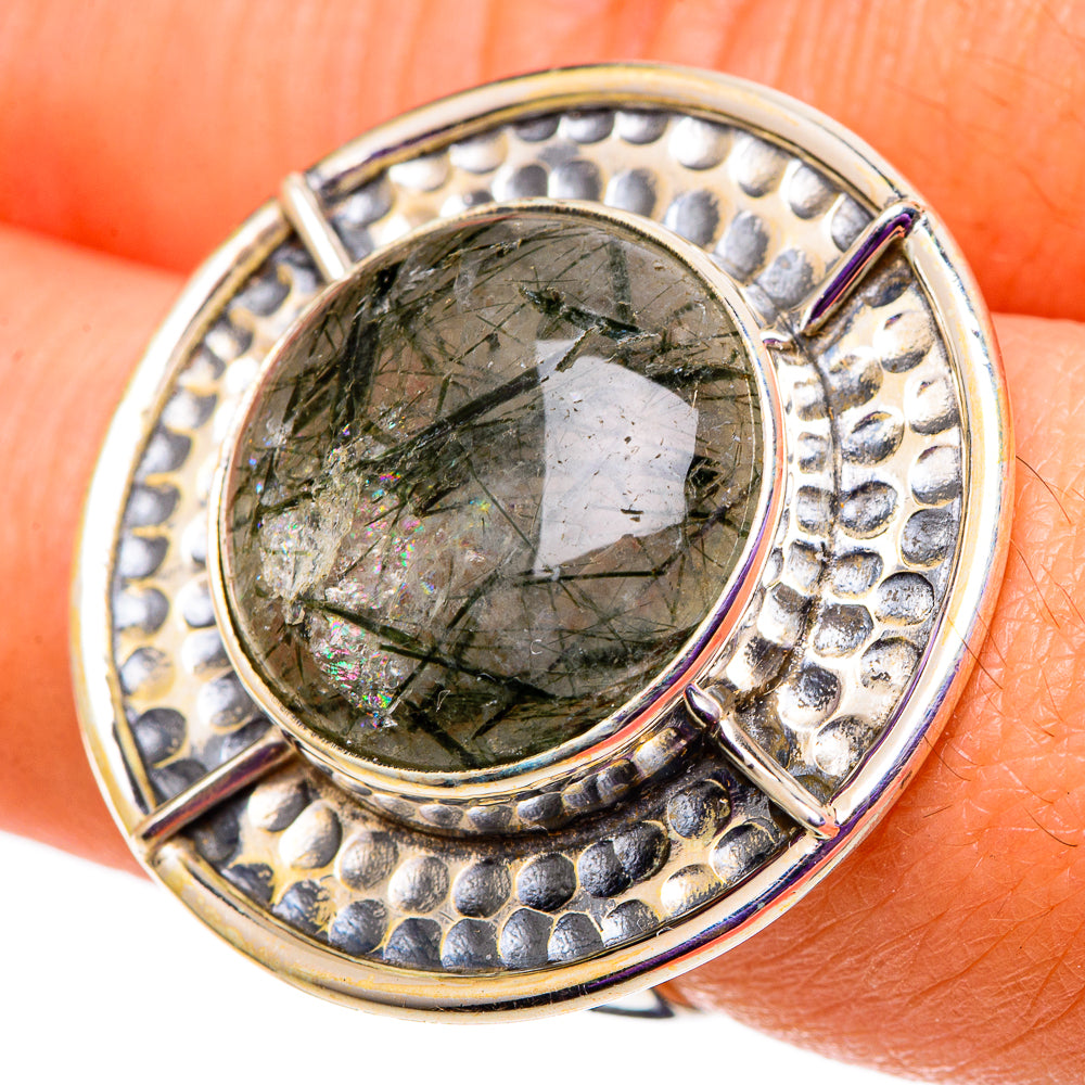 Tourmalinated Quartz Rings handcrafted by Ana Silver Co - RING100927