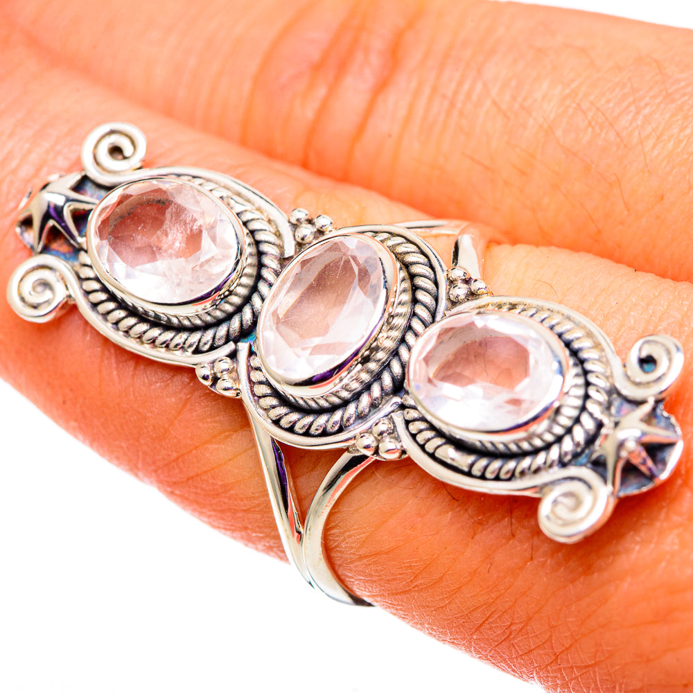 Rose Quartz Rings handcrafted by Ana Silver Co - RING100929