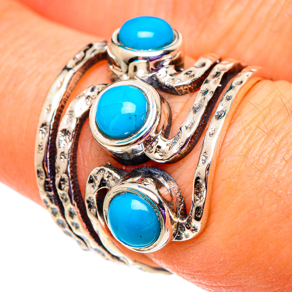 Sleeping Beauty Turquoise Rings handcrafted by Ana Silver Co - RING100934