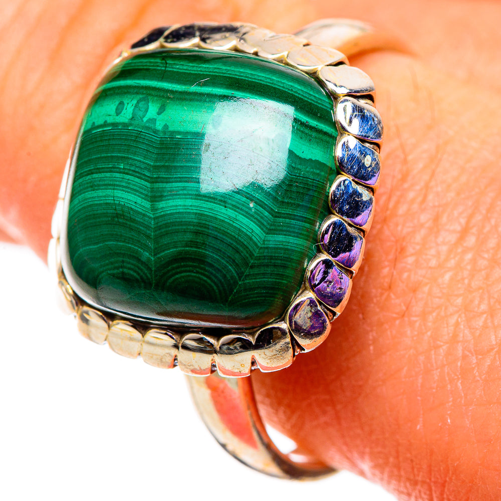 Malachite Rings handcrafted by Ana Silver Co - RING100939