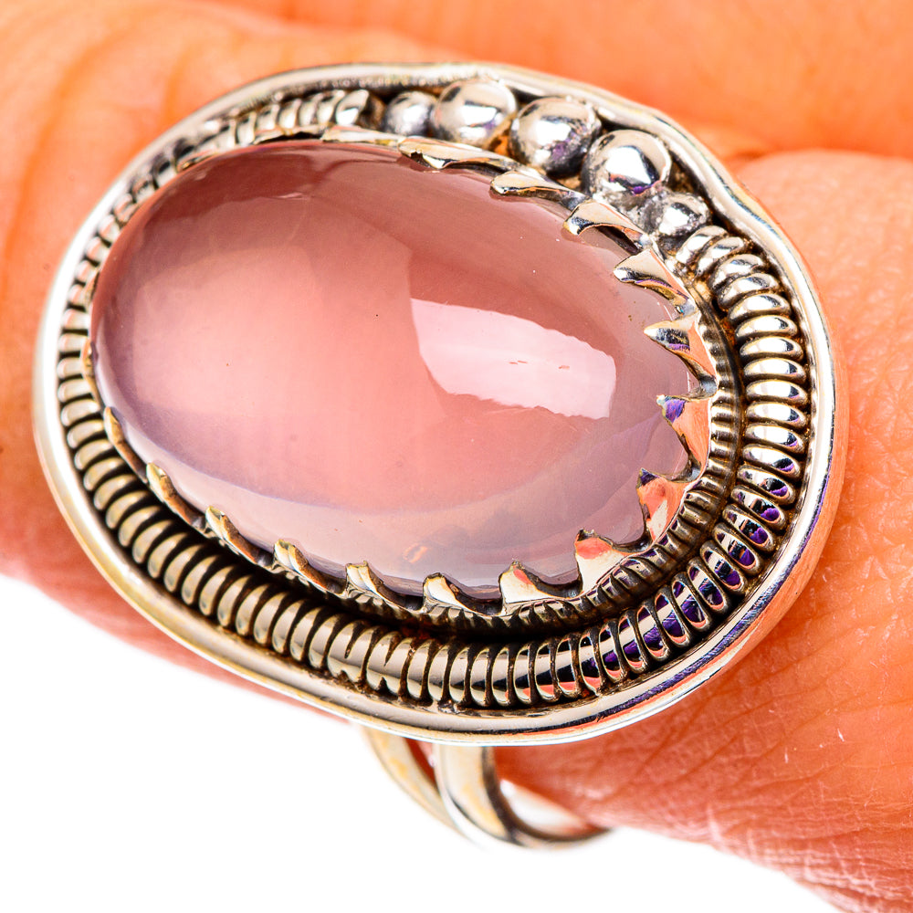 Rose Quartz Rings handcrafted by Ana Silver Co - RING100944
