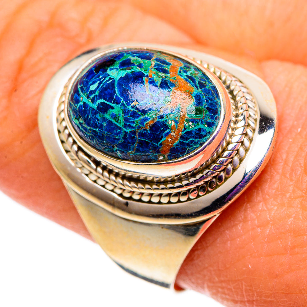 Azurite Malachite Rings handcrafted by Ana Silver Co - RING100967
