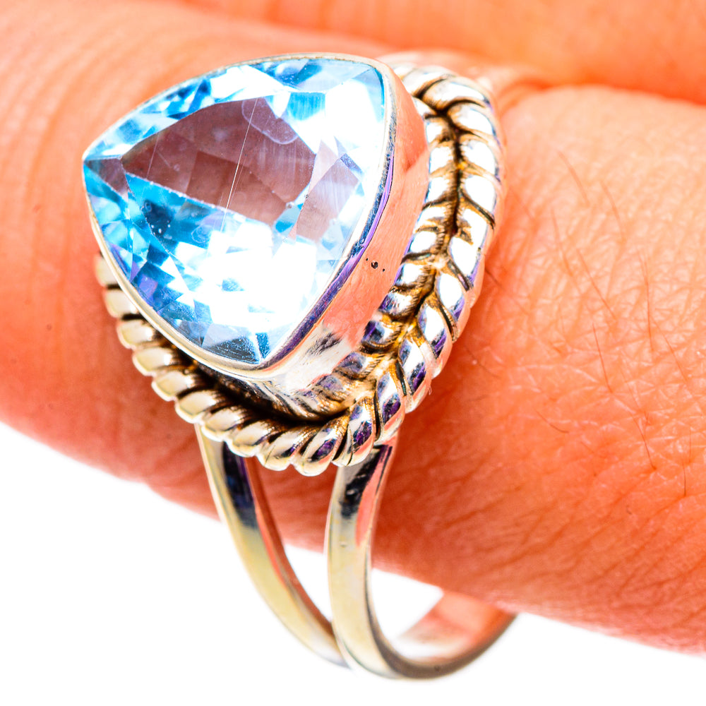 Blue Topaz Rings handcrafted by Ana Silver Co - RING100993