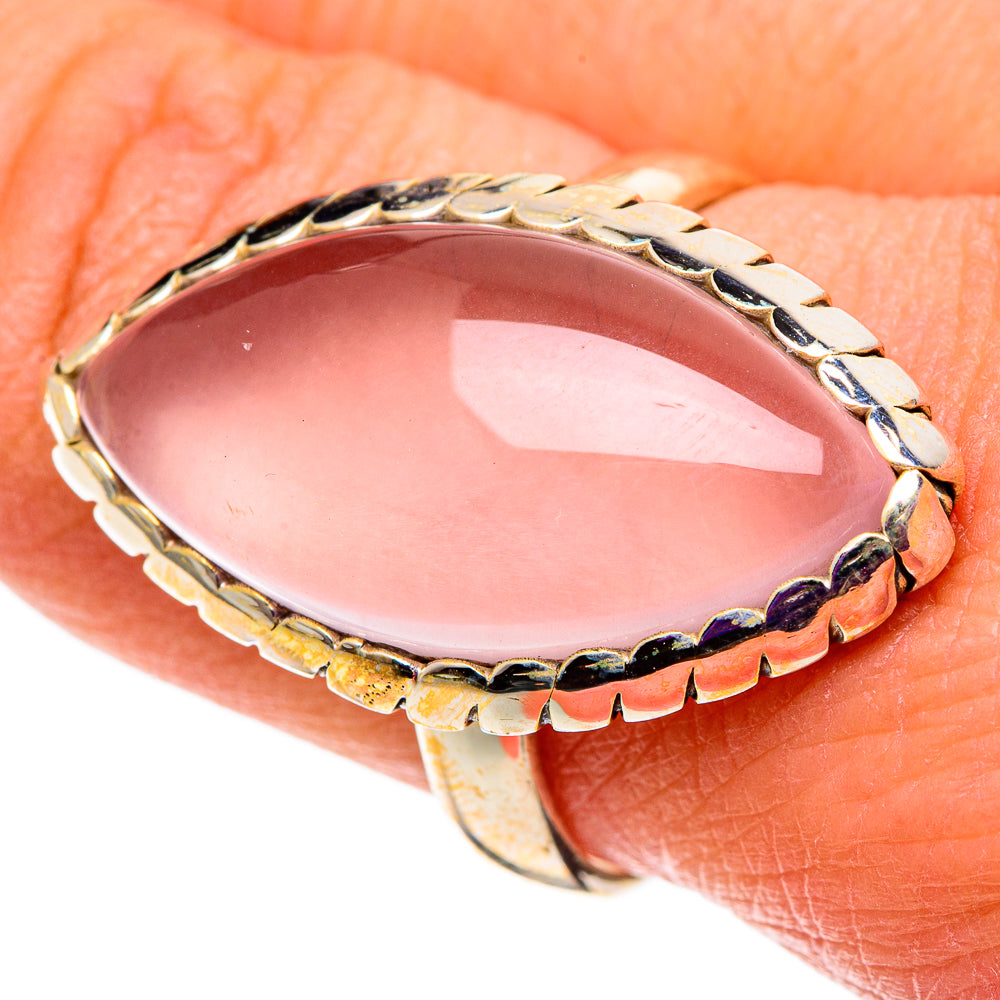 Rose Quartz Rings handcrafted by Ana Silver Co - RING101004