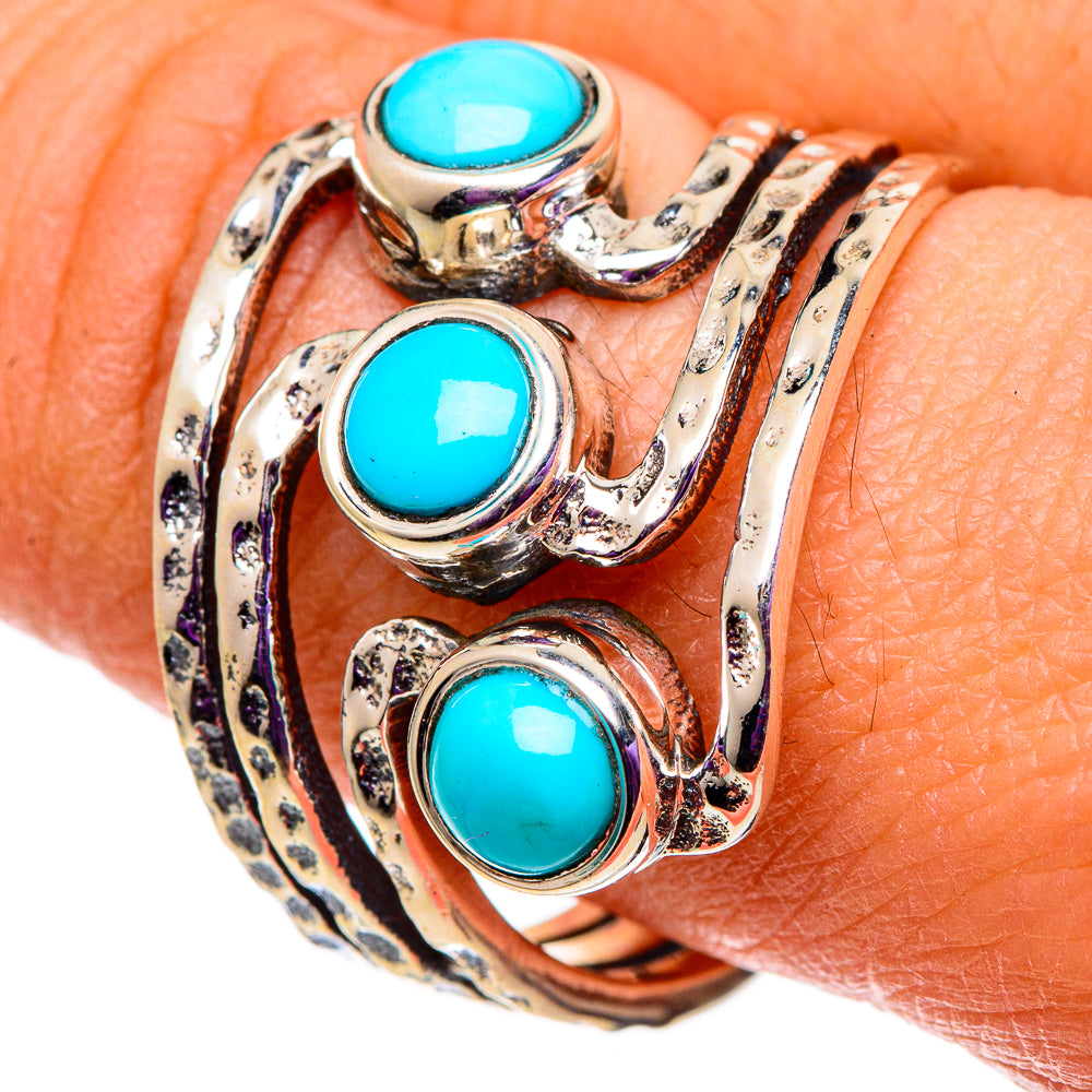 Sleeping Beauty Turquoise Rings handcrafted by Ana Silver Co - RING101016