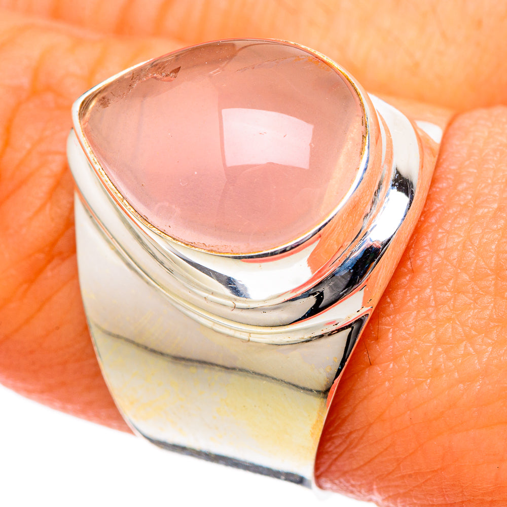 Rose Quartz Rings handcrafted by Ana Silver Co - RING101036