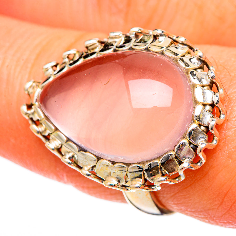 Rose Quartz Rings handcrafted by Ana Silver Co - RING101038