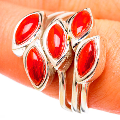 Mediterranean Red Coral Rings handcrafted by Ana Silver Co - RING101040