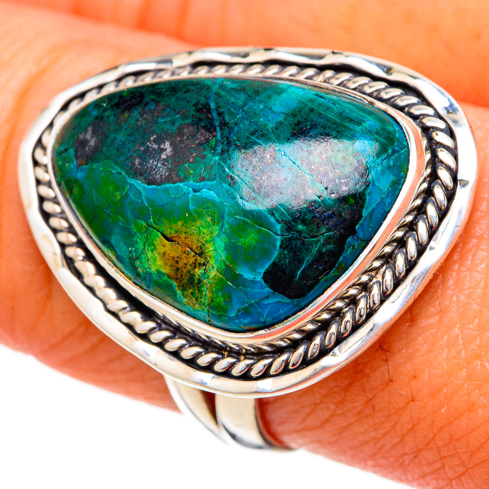 Chrysocolla Rings handcrafted by Ana Silver Co - RING101052