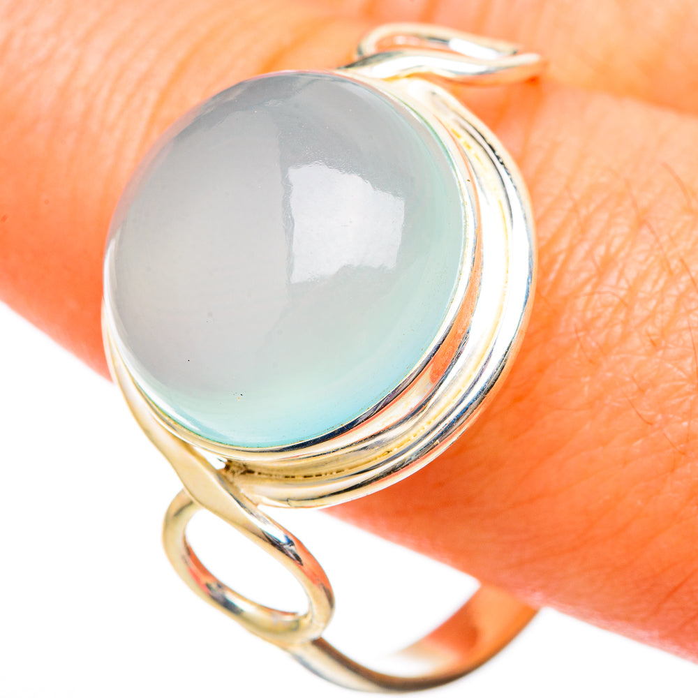 Aqua Chalcedony Rings handcrafted by Ana Silver Co - RING101053