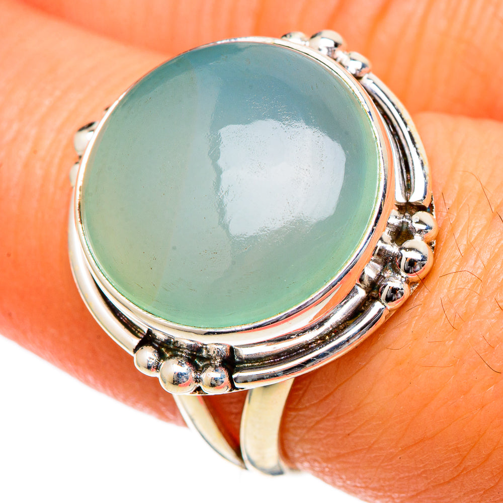Aqua Chalcedony Rings handcrafted by Ana Silver Co - RING101054