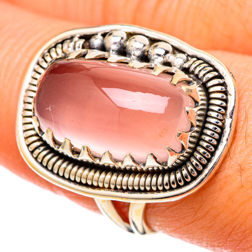 Rose Quartz Rings handcrafted by Ana Silver Co - RING101066